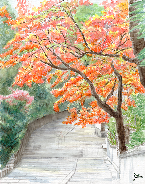 絵画 日本 神奈川県 円覚寺 風景画 インテリアアート額付き
